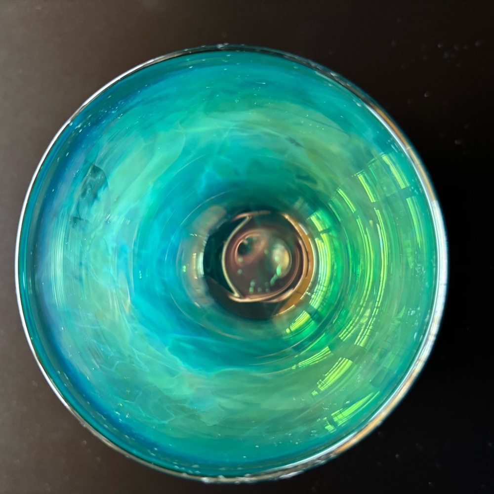 Glassybaby Handblown Teal and Green Glass Votive - Picture 4 of 7